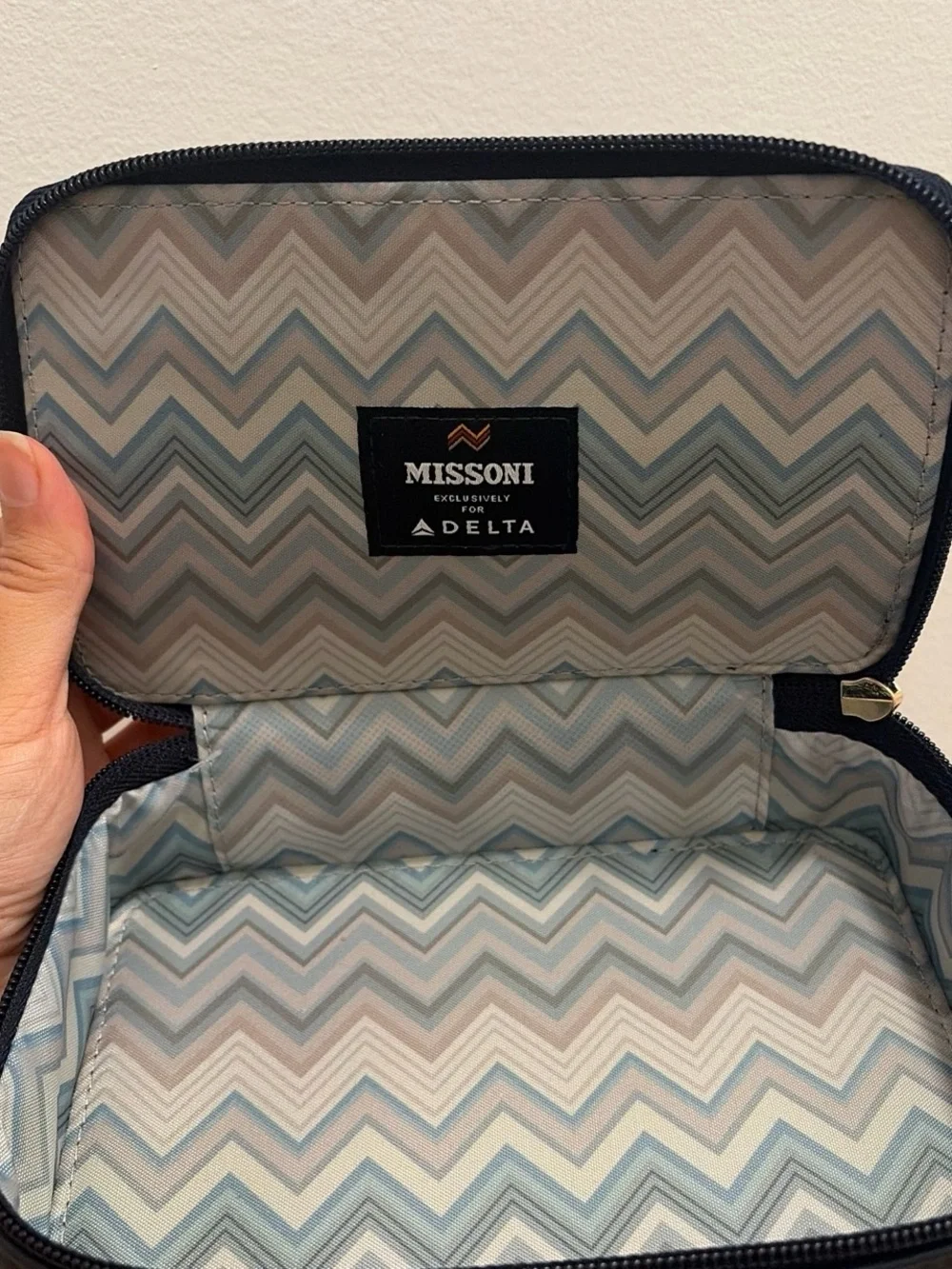 Missoni Black Chevron Zip Toiletry Bag